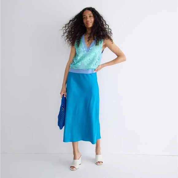 NWT J.Crew Gwyneth slip skirt sz M - Picture 2 of 8